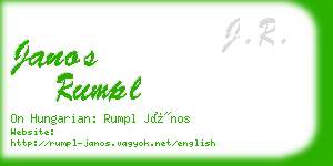 janos rumpl business card